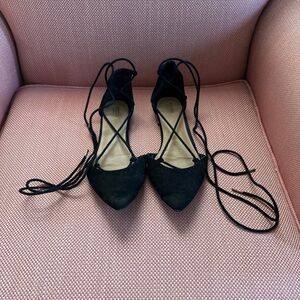 Elegant Black Lace-Up Women's Shoes